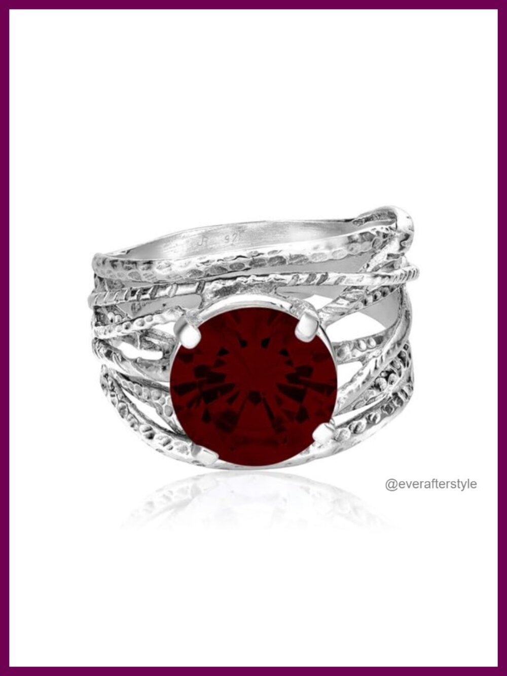 Sterling Silver Wrap Statement Ring with Round Cubic Zirconia